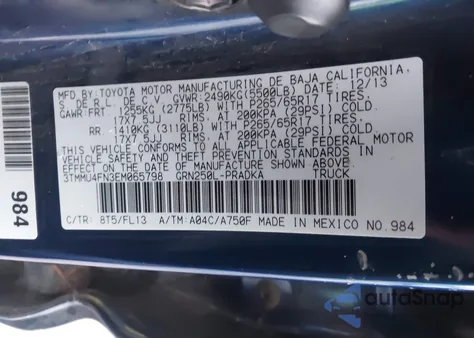 2014 Toyota Tacoma Base V6 из США, поврежденный, VIN 3TMMU4FN3EM065798